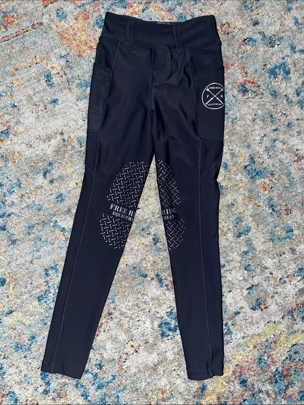Kids Black Equestrian Grip Riding Leggings